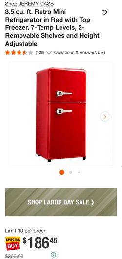 Red Retro Mini Fridge