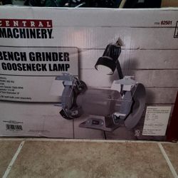 Central Machinery 8 inch Bench Grinder with Gooseneck Lamp