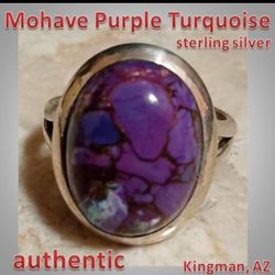 Authentic Mojave Purple Turquoise Sterling Silver Ring Size 6 #6