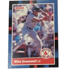1988 Donruss Mike Greenwell baseball card Boston Red Sox