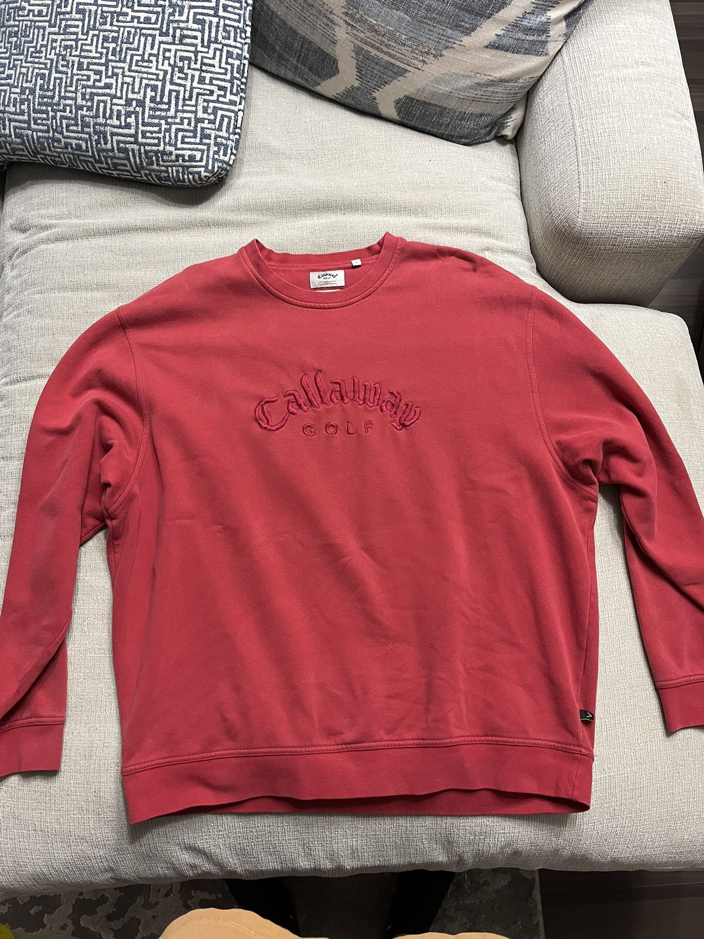 Callaway Golf Sweatshirt Mens XL Red Sport Pullover Red embroidery logo