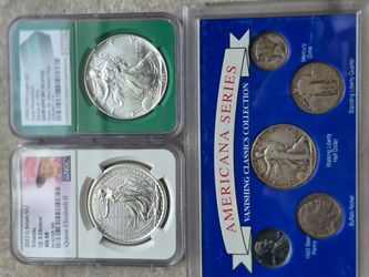 1994(93) early production $1 Eagle UNC 2023 £2 QE II Obverse MS69 Plus bonus Americana series incl
