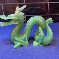 Stunning.Jade Green Resin Chinese Feng Shui Dragon  