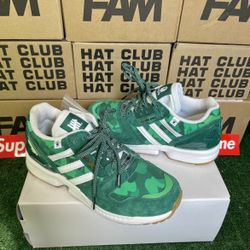 Exclusive RARE Bape X Undefeated X Adidas Sneakers adidas ZX 8000 Green Camo Bape  •NEW & 100% Authentic ✅ •Mens size 7.5  •Super clean shoes 🔥 Bape 