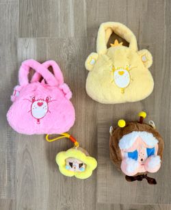 Plush Crybaby and Care Bear Bags