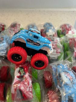 Push and pull mini monster trucks