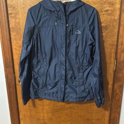 L.L.Bean Mens Size XSm Blue Hooded Full Zip Lightweight Nylon Windbreaker Jacket