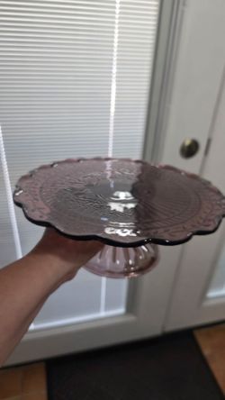 Maggie Glass Cake Stand Set burgundy color