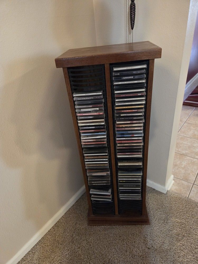 Cd Holder With Turntable
