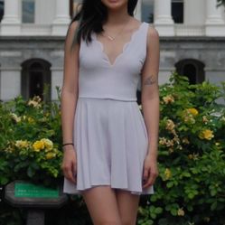 Kimchi Blue scalloped v-neck romper 