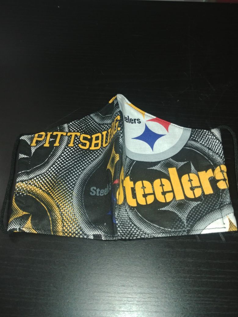 Pittsburgh Steelers black and gold 3 layer cotton mask