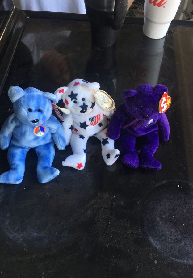 PAIR OF 3 Collectibles Beanie Babies
