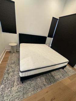 King bed frame with new mattress