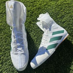 Adidas Box Hog 4 “White Collegiate Green” Boxing Shoes Size 10.5