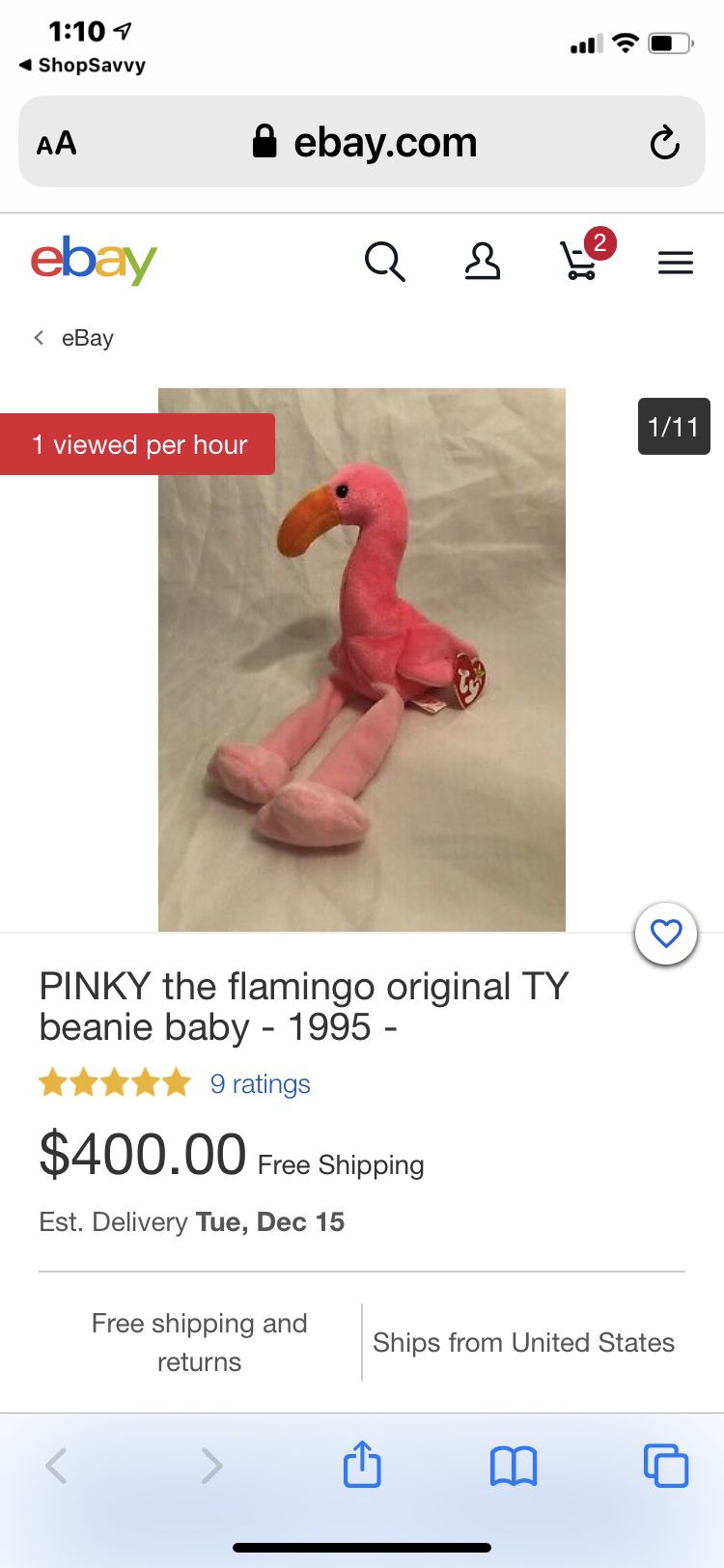 Ty Beanie Baby, Flamingo
