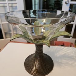 Beautiful Metal/Glass Palmetto Accent Piece