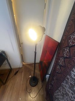 Used Black Floor Lamp - Adjustable $20