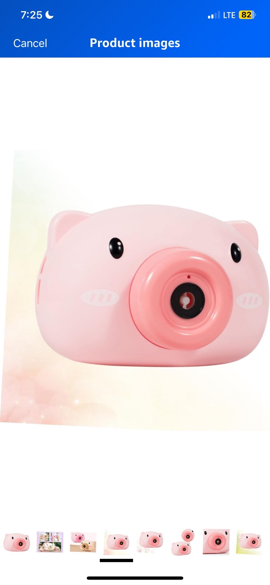 Pink Pig Camera Bubble Maker Noise