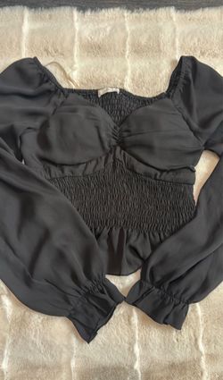 Black  Crop Top Long Sleeve