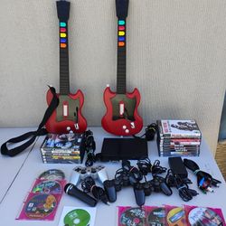 PlayStation 2 Guitar Hero Bundle w/Many Games