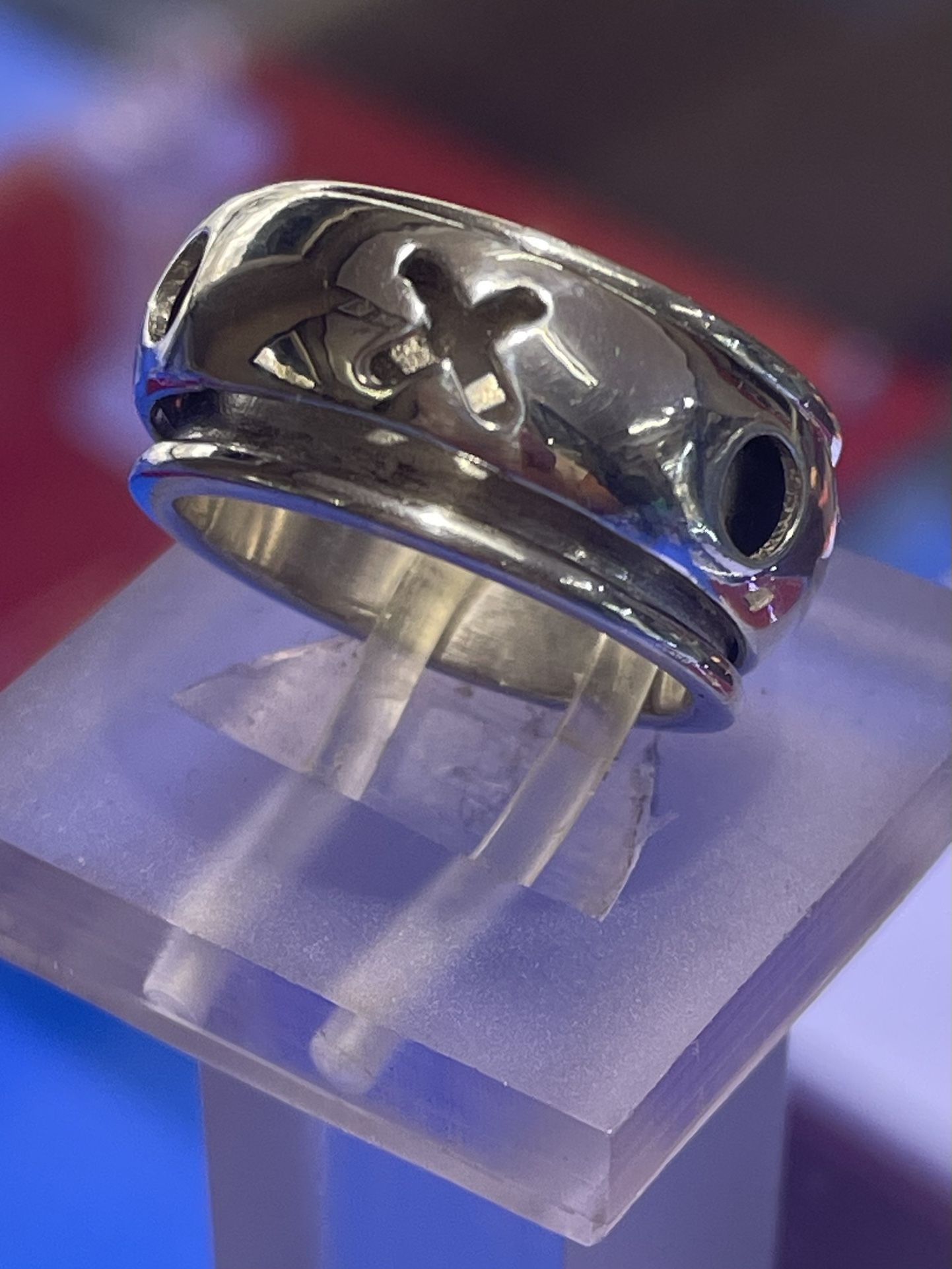 X O X O Rotating TURNS ALL AROUND Band RING 925 Sterling Silver Size 6 , NEW