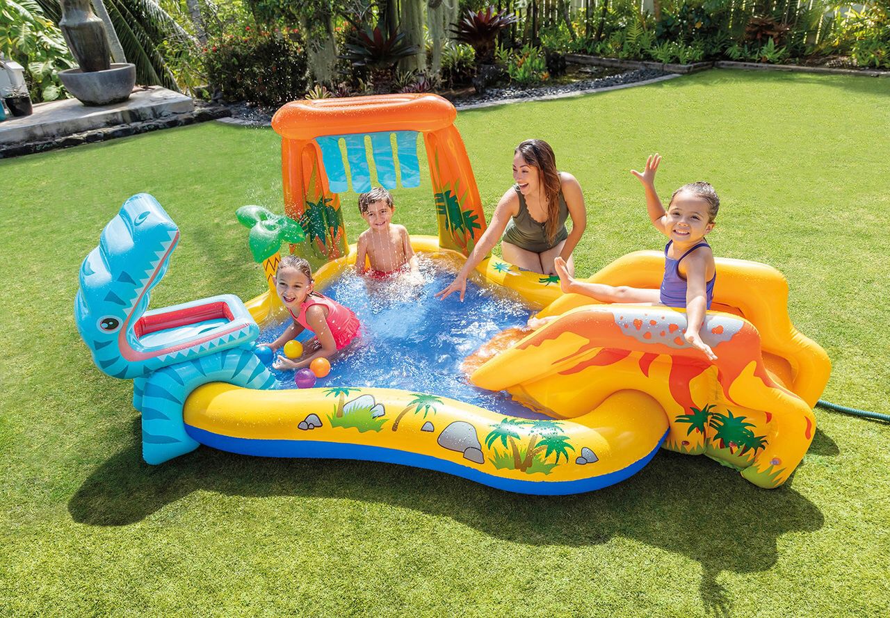 New Intex Dinosaur Play Center Water Slide Pool Kids