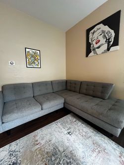 Grey sectional couch ￼