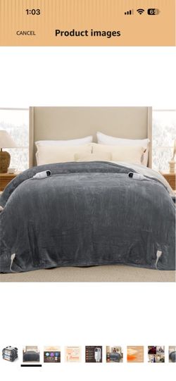 Bedsure Heated Blanket Queen Size, Dual Control Electric Blanket, Grey Good Housekeeping Seal, Preheat, 6 heat/timer, 8H Auto Shut-Off, ETL/FCC, Soft