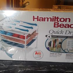 New Hamilton Beach Quick Dry 4 Shelf Clothes Fan Dryer Station