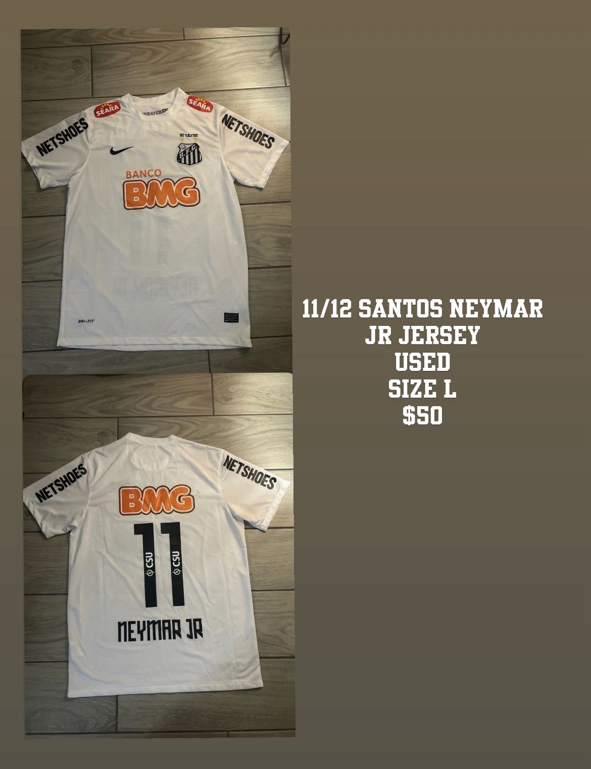 11/12 SANTOS NEYMAR JR JERSEY
