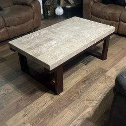 Granit Top Coffee And Side Table