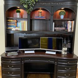 Hooker Computer Credenza and Hutch
