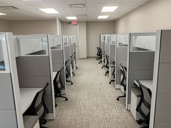 Office Cubicle Workstation Set with Chairs