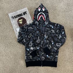 Black Space Camo Bape Hoodie Size Medium 