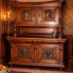 Antique buffet, solid Oak