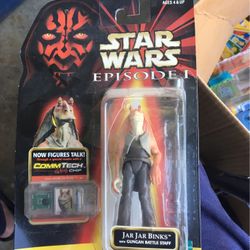 Jar Jar Binks W Gungan Battle Staff
