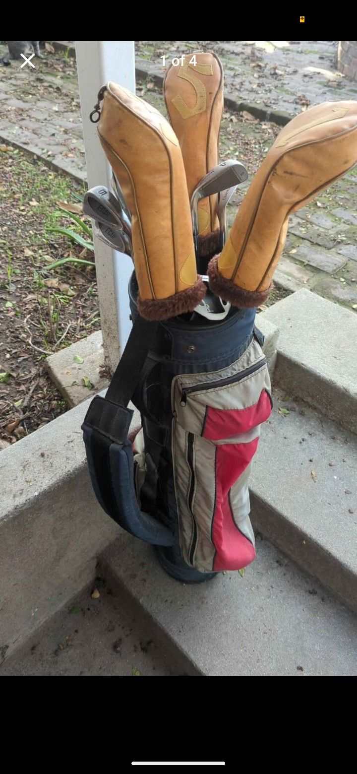 Vintage Golf Club Set With Accessories