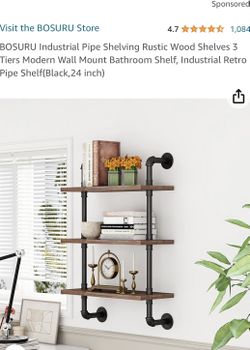 3 Tier rustic wood shelf