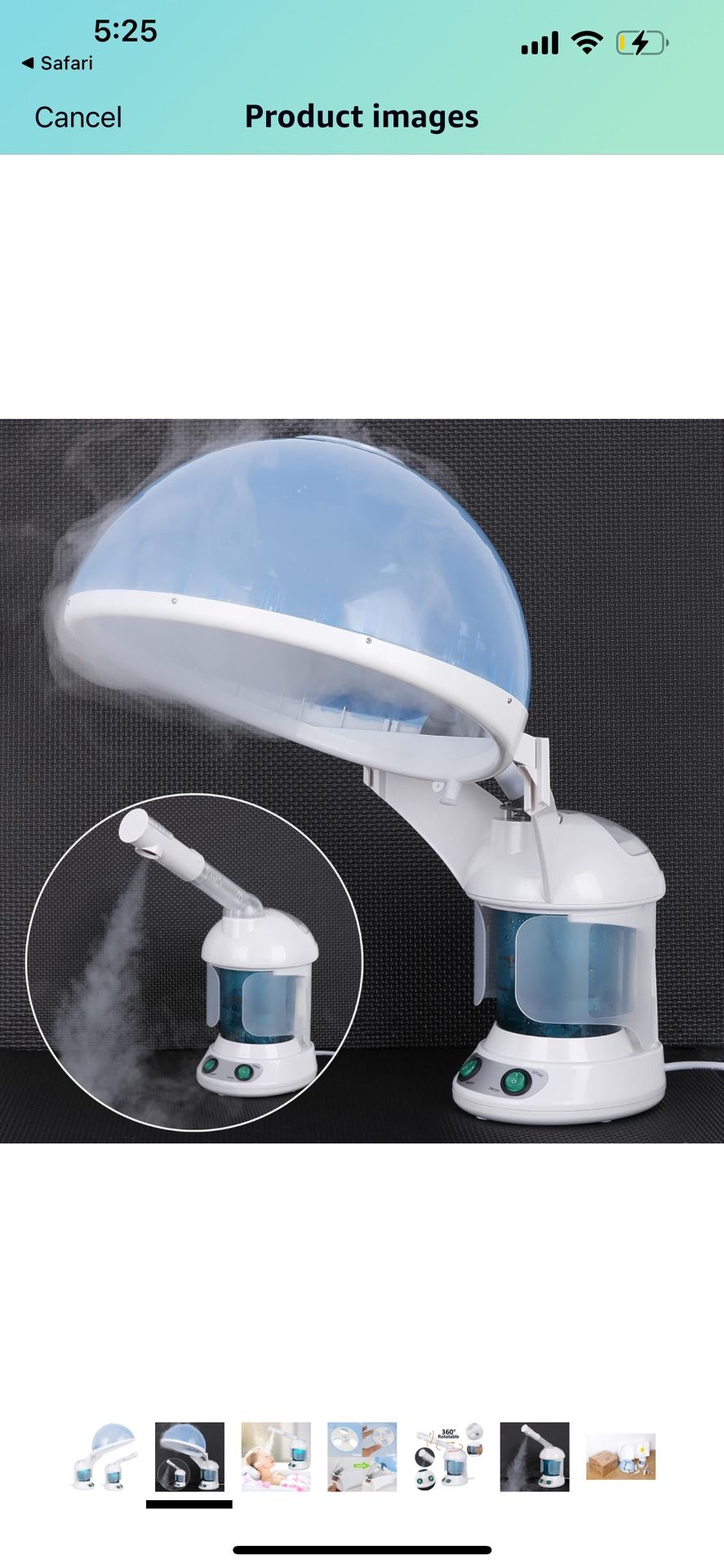 Portable Facial Steamer 2 in 1 Nano Ionic Face Steamer Humidifier and Hair Steamer with Hood