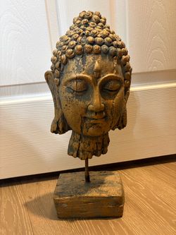 Buddha Head Statue on Stand
