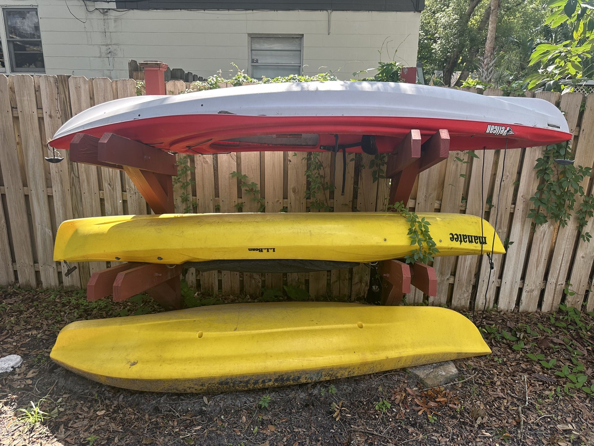 3 Kayaks (2 River, 1 Ocean) - $100/each