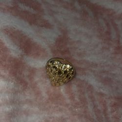 Golden Heart Nugget Ring