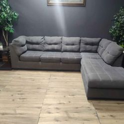 HUGE DEAL 2 PIECE ASHLEY GREY LEFT CHAISE SECTIONAL ONLY $349 DELIVERY AVAILABLE!!!!