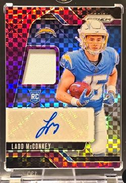 NFL 2024 Prizm Ladd McConkey RPA Purple Power /49 Patch Auto RC #RPA-LMY Chargers