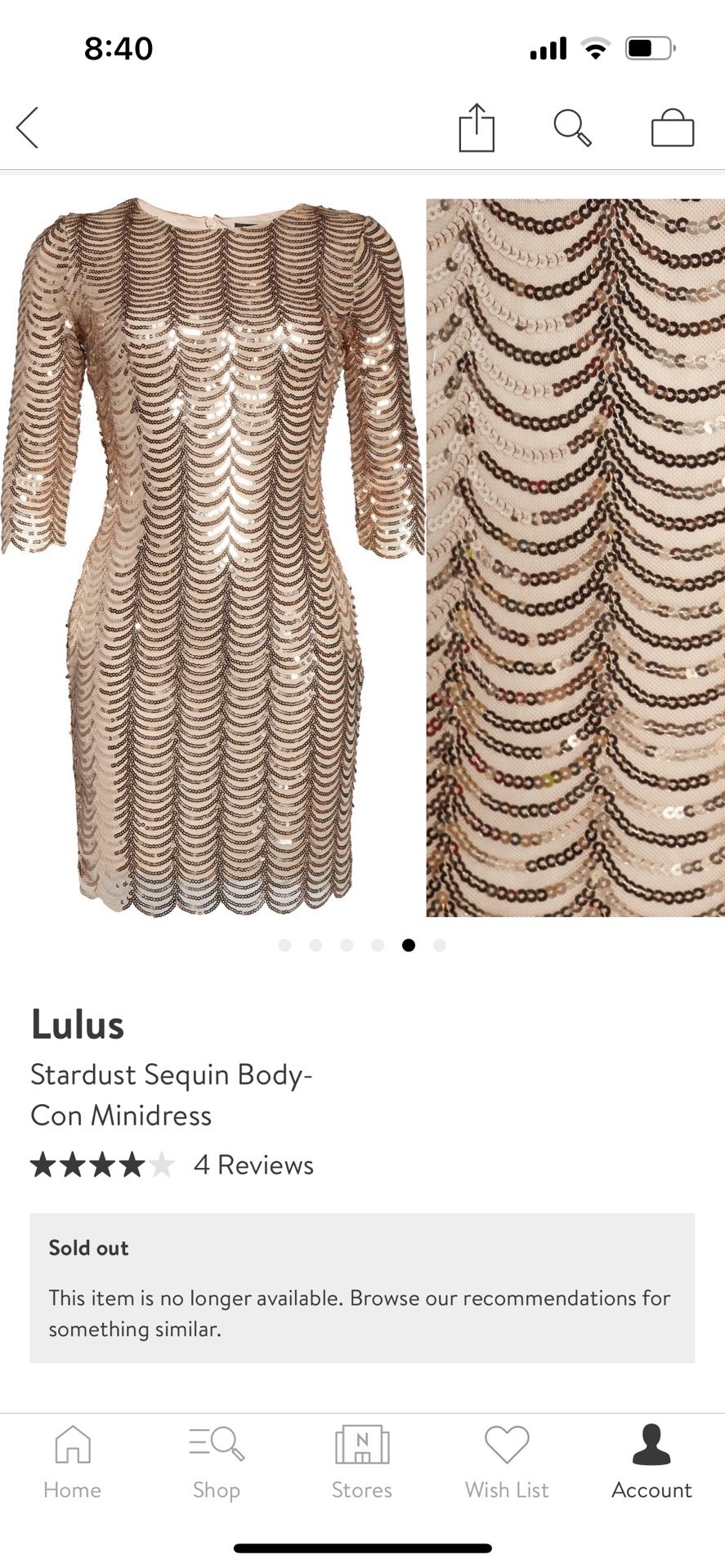 Lulus Sequin Gold Dress