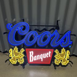 Coors banquet LED Beer sign, Neon sign man cave bar