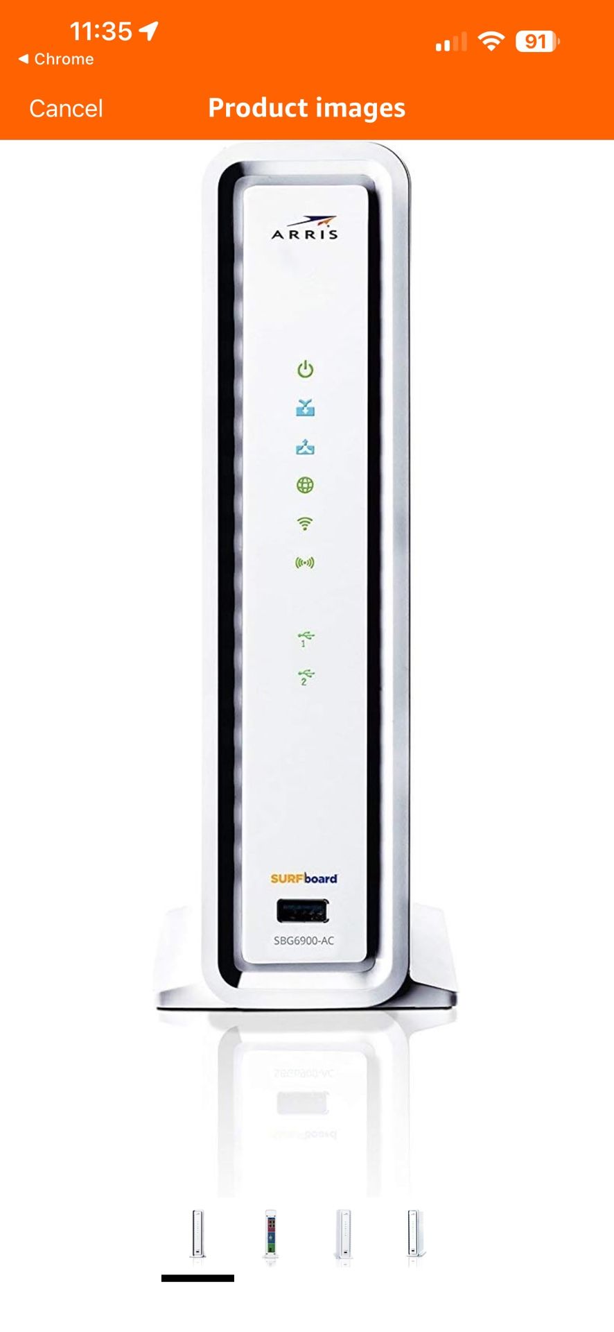 SPECTRUM ROUTER ARRIS SURFboard SBG6900AC Docsis 3.0 16x4 Cable Modem/ Wi-Fi AC1900 Router