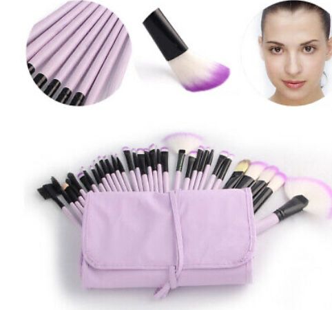 32 pc make up brush kit purple