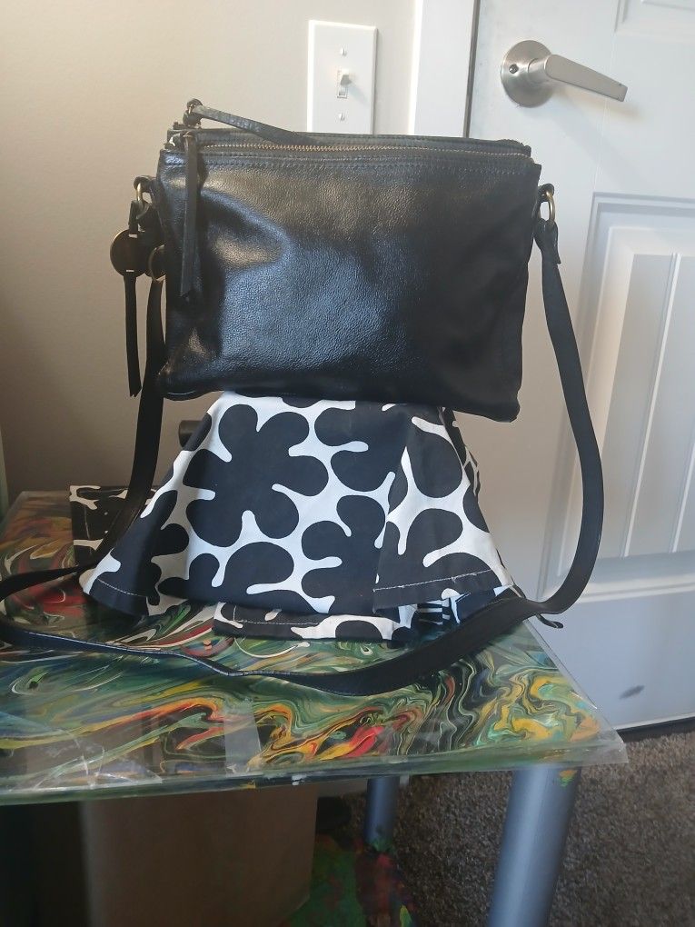 Margot Black Leather Crossbody Handbag