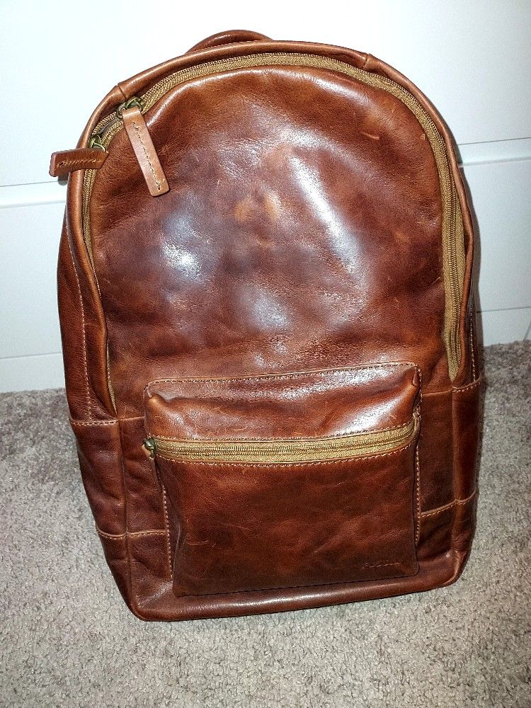 Fossil Leather Estate Backpack Cognac